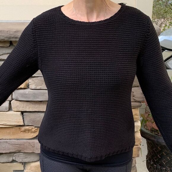 Mendocino black knitted longsleeved sweater, crew neck, great condition, S - Picture 5 of 10